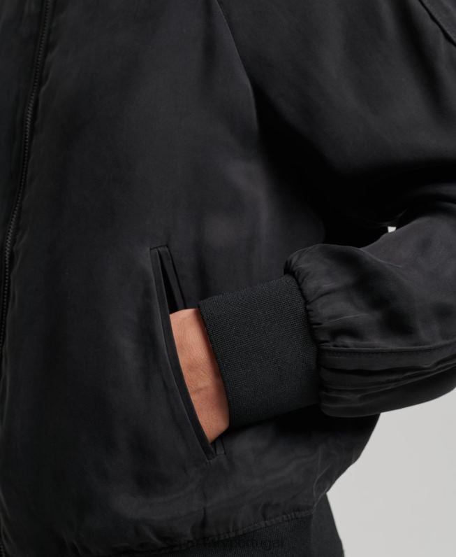 jaqueta bomber cupro mulheres preto roupas Superdry 2208H5606