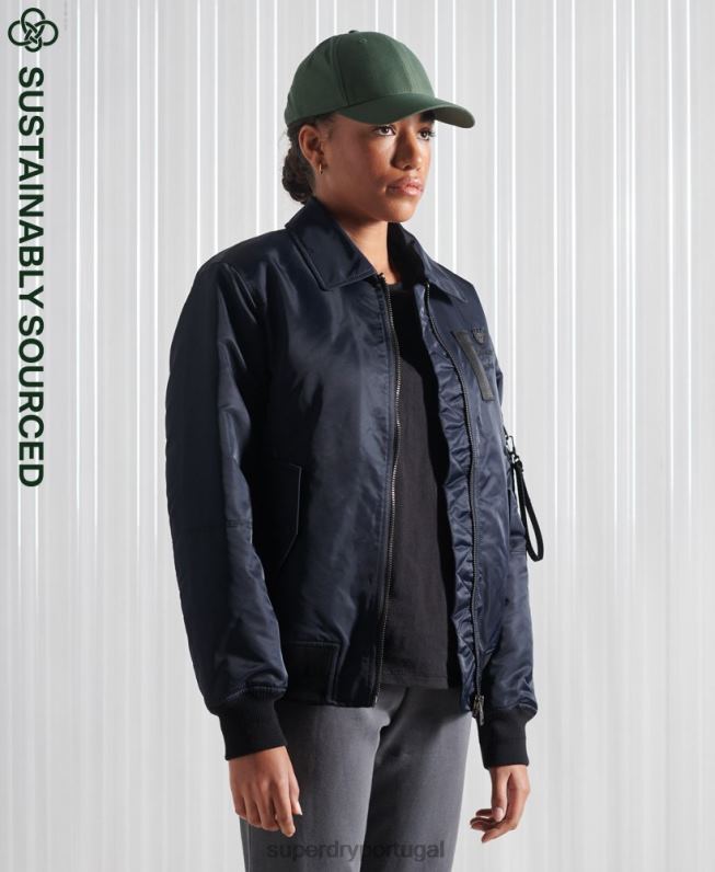 jaqueta bomber energy ma2 mulheres marinha roupas Superdry 2208H5523