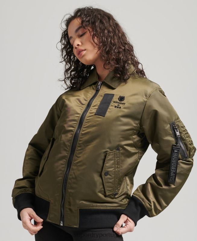 jaqueta bomber energy ma2 mulheres verde roupas Superdry 2208H5508