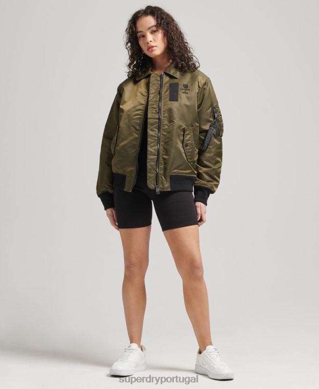 jaqueta bomber energy ma2 mulheres verde roupas Superdry 2208H5508