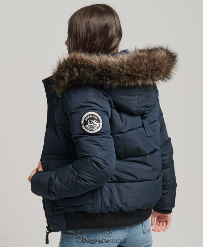jaqueta bomber everest ella mulheres marinha roupas Superdry 2208H5628