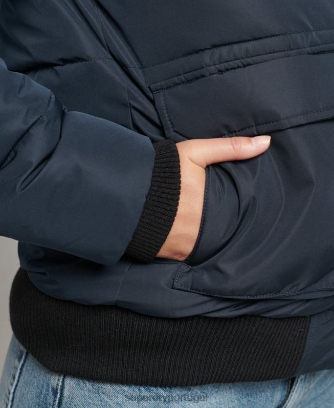 jaqueta bomber everest ella mulheres marinha roupas Superdry 2208H5628