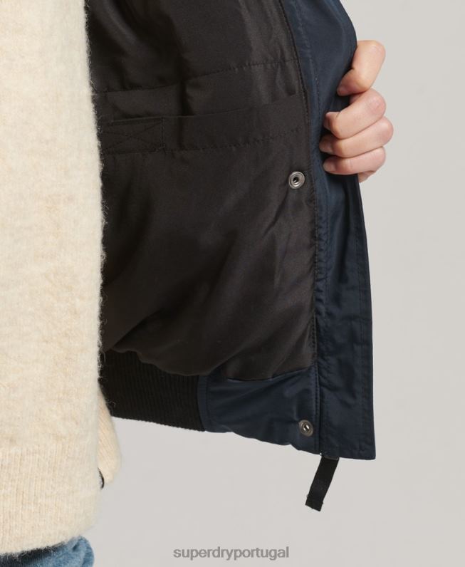 jaqueta bomber everest ella mulheres marinha roupas Superdry 2208H5628