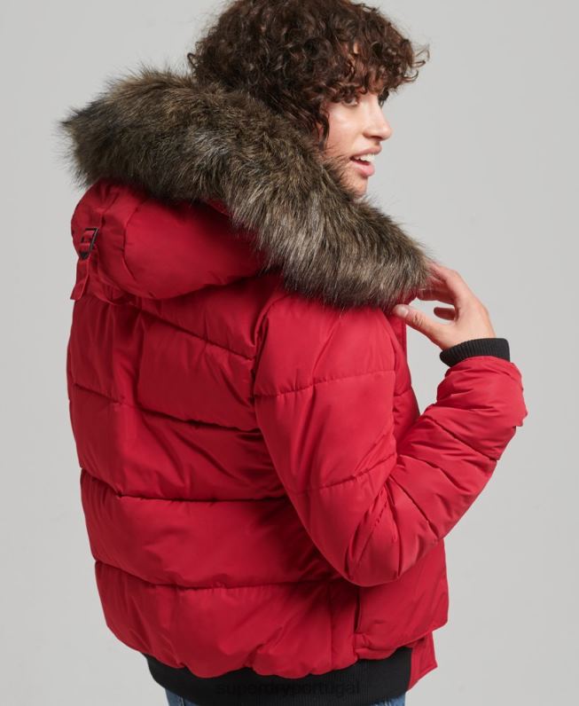 jaqueta bomber everest ella mulheres vermelho roupas Superdry 2208H5517