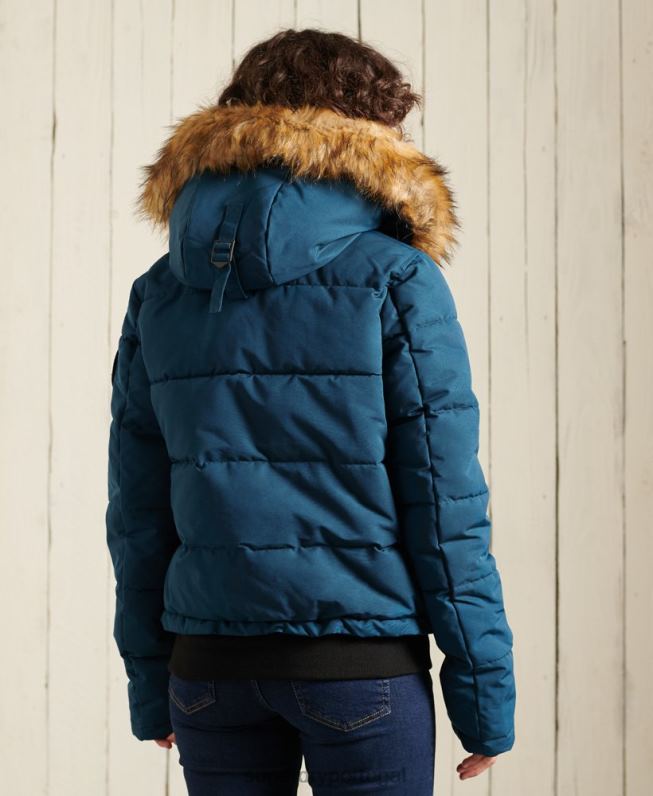 jaqueta bomber everest mulheres azul claro roupas Superdry 2208H5735