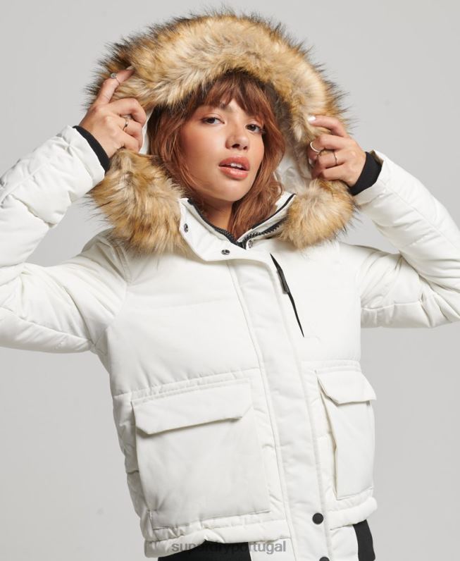 jaqueta bomber everest mulheres creme roupas Superdry 2208H3768
