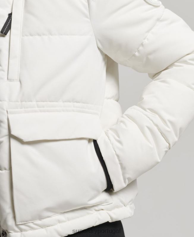 jaqueta bomber everest mulheres creme roupas Superdry 2208H3768