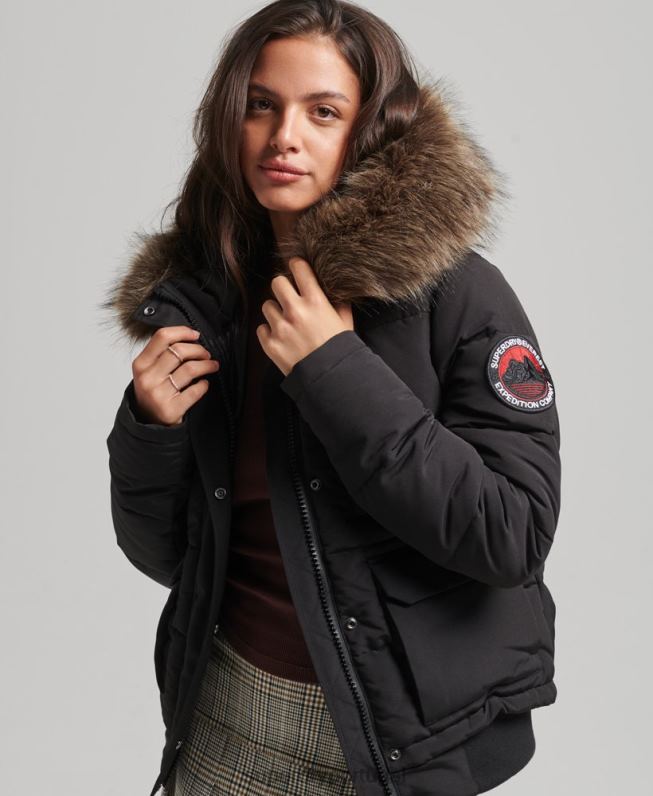 jaqueta bomber everest mulheres preto roupas Superdry 2208H3779