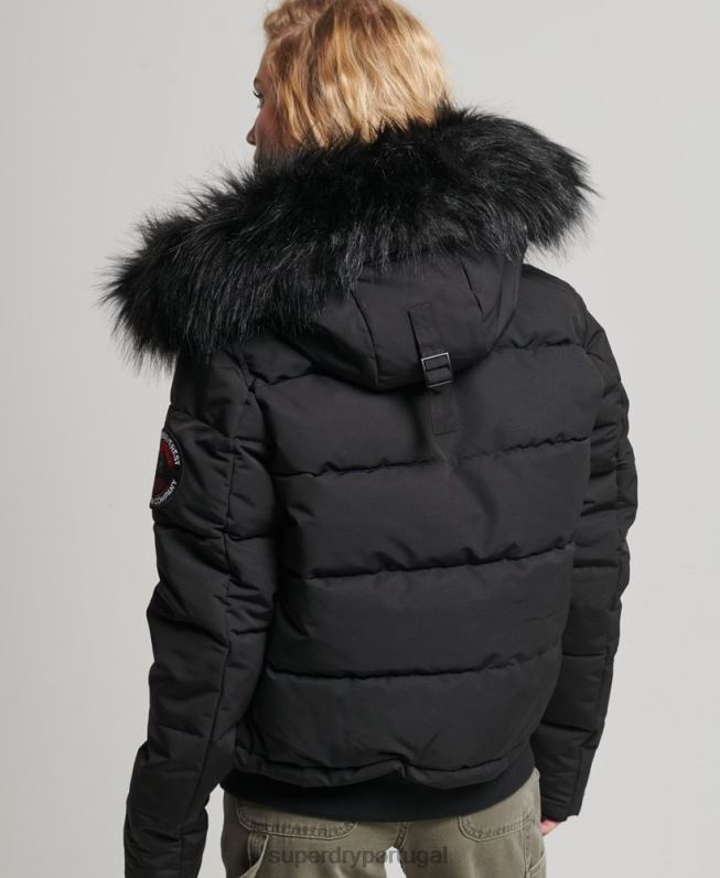jaqueta bomber everest mulheres preto roupas Superdry 2208H5736