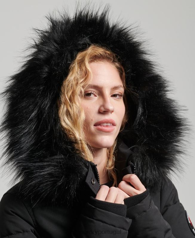 jaqueta bomber everest mulheres preto roupas Superdry 2208H5736