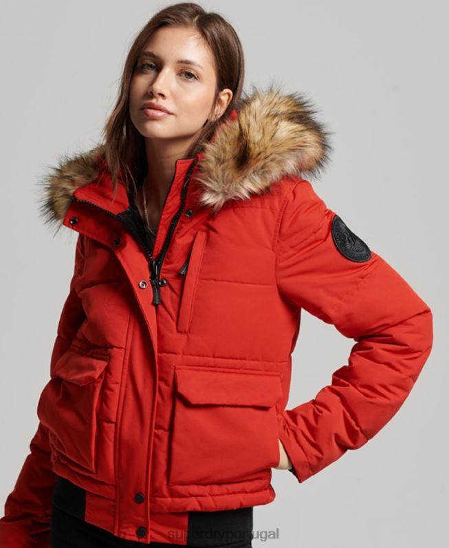 jaqueta bomber everest mulheres vermelho roupas Superdry 2208H3770