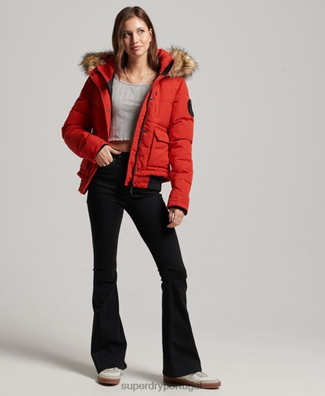 jaqueta bomber everest mulheres vermelho roupas Superdry 2208H3770