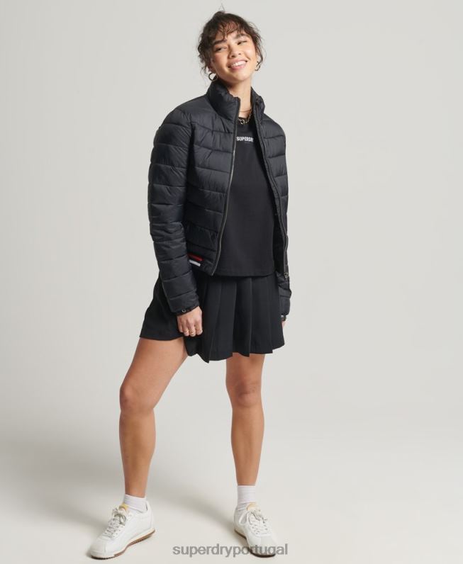 jaqueta bomber fuji mulheres preto roupas Superdry 2208H5675