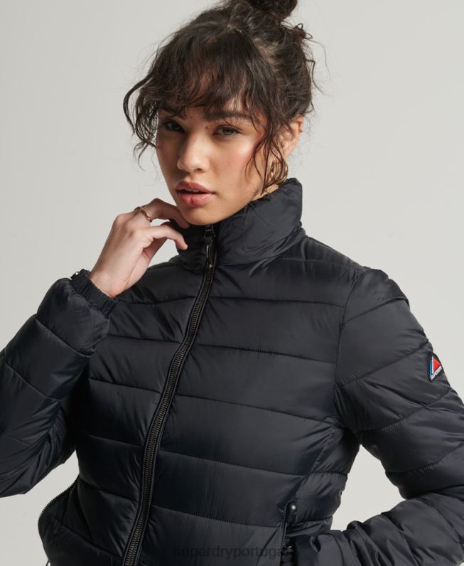 jaqueta bomber fuji mulheres preto roupas Superdry 2208H5675