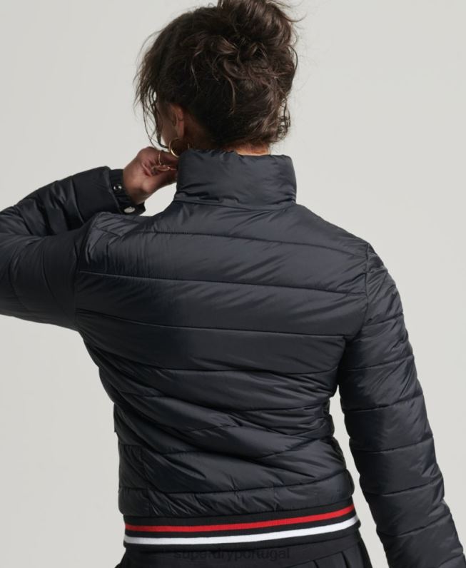 jaqueta bomber fuji mulheres preto roupas Superdry 2208H5675