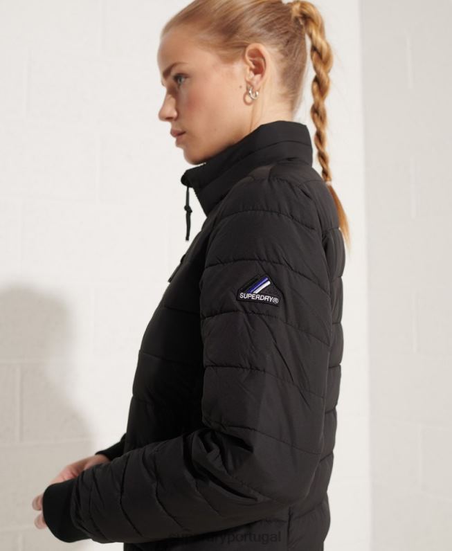 jaqueta bomber fuji mulheres preto roupas Superdry 2208H5713