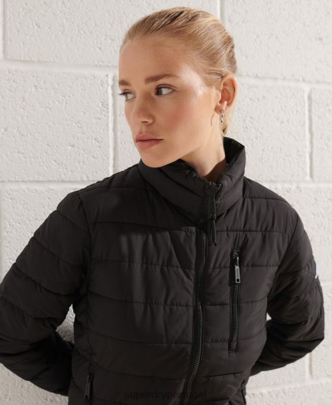 jaqueta bomber fuji mulheres preto roupas Superdry 2208H5713