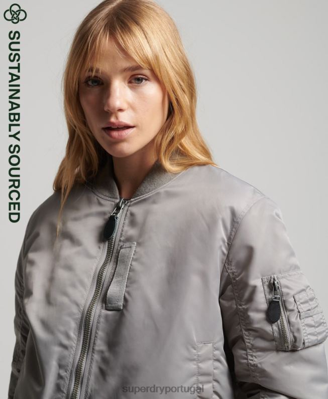 jaqueta bomber ma1 mulheres cinza roupas Superdry 2208H5699