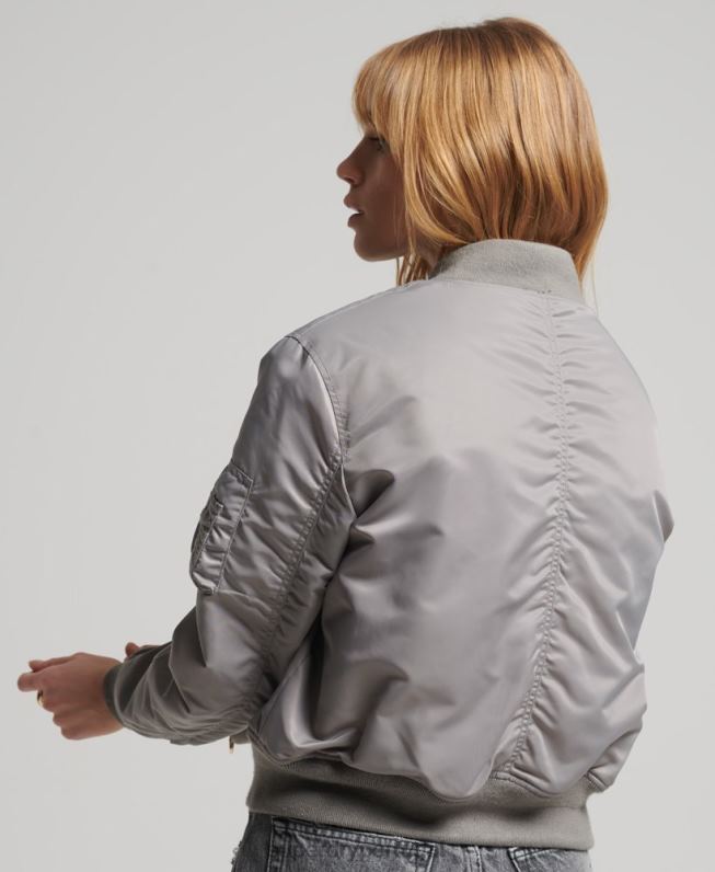 jaqueta bomber ma1 mulheres cinza roupas Superdry 2208H5699