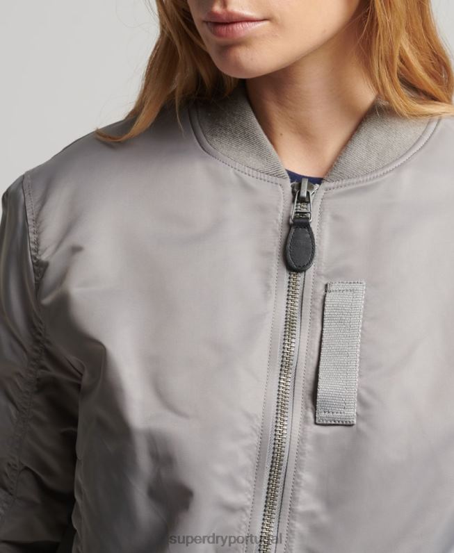 jaqueta bomber ma1 mulheres cinza roupas Superdry 2208H5699