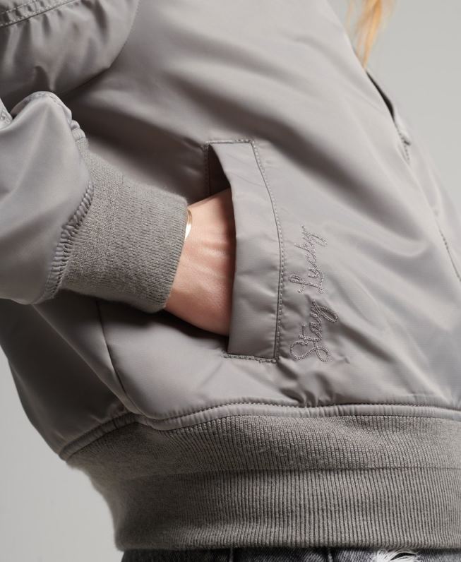 jaqueta bomber ma1 mulheres cinza roupas Superdry 2208H5699