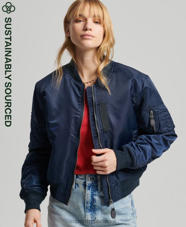 jaqueta bomber ma1 mulheres marinha roupas Superdry 2208H5431