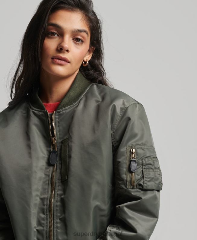 jaqueta bomber ma1 mulheres verde roupas Superdry 2208H5644