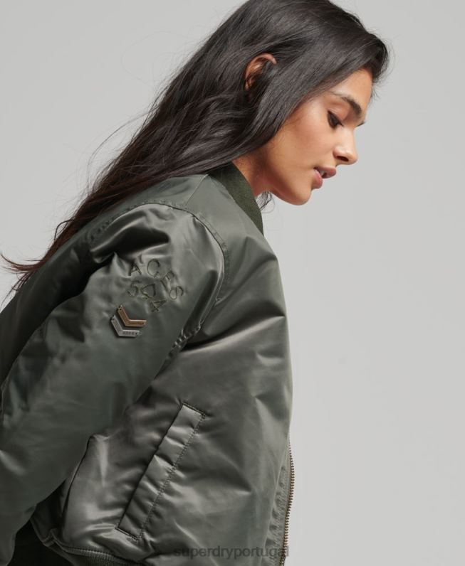 jaqueta bomber ma1 mulheres verde roupas Superdry 2208H5644