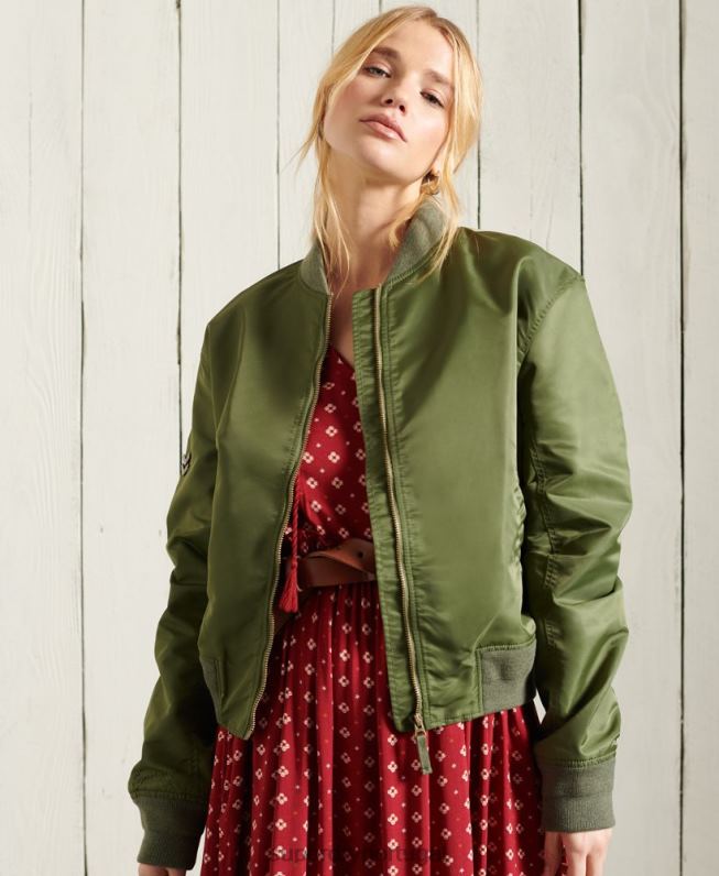 jaqueta bomber ma1 mulheres verde roupas Superdry 2208H5656
