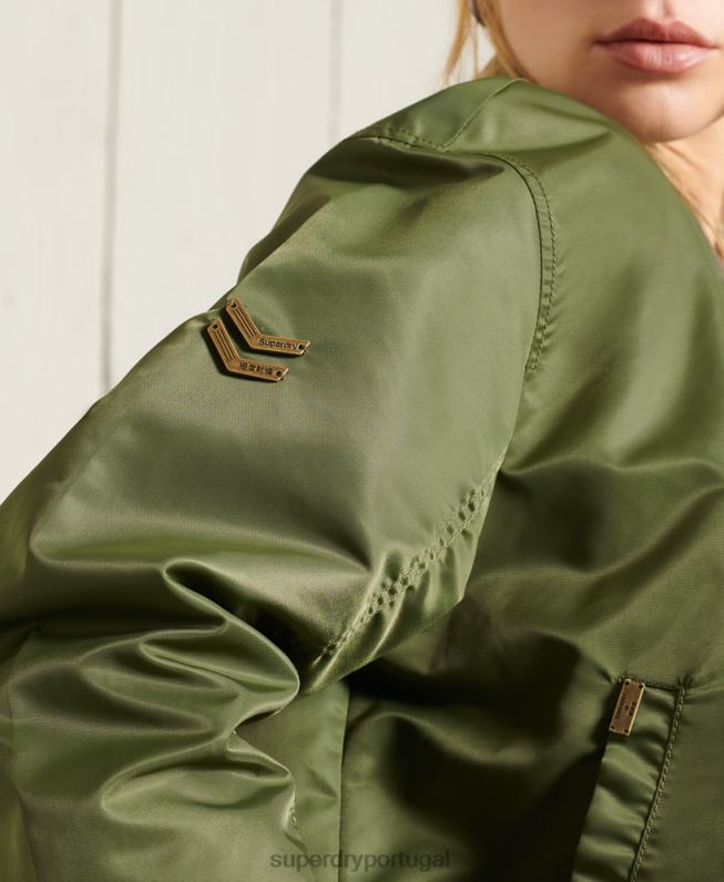 jaqueta bomber ma1 mulheres verde roupas Superdry 2208H5656