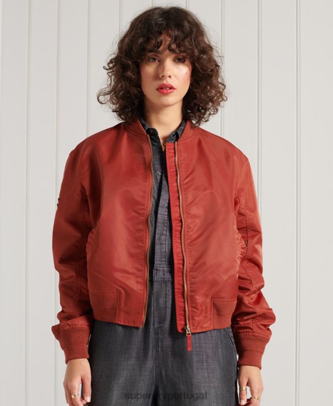 jaqueta bomber ma1 mulheres vermelho roupas Superdry 2208H3837