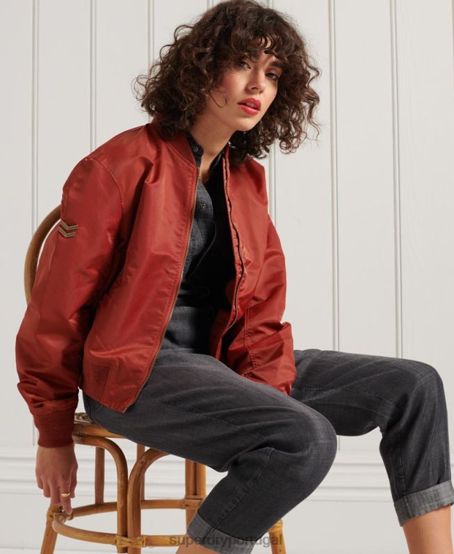 jaqueta bomber ma1 mulheres vermelho roupas Superdry 2208H3837