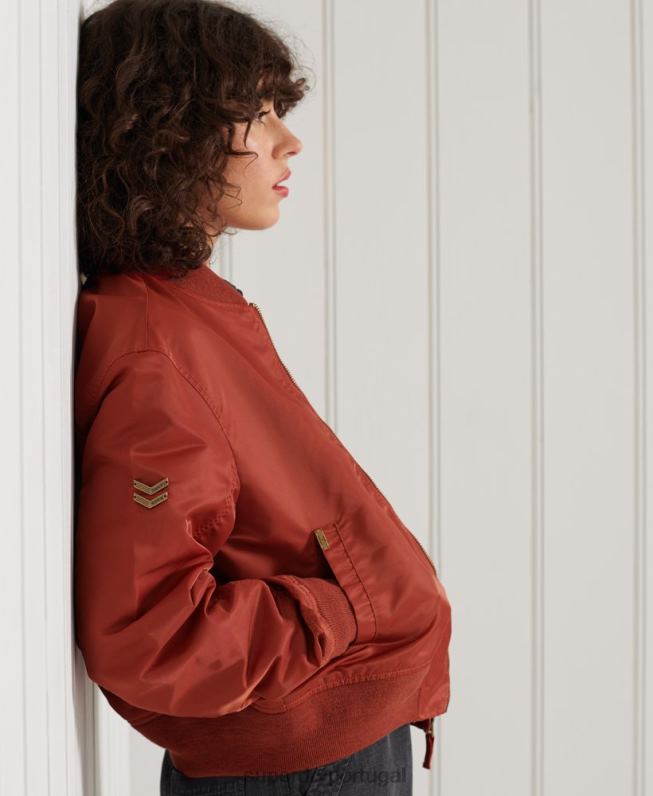jaqueta bomber ma1 mulheres vermelho roupas Superdry 2208H3837