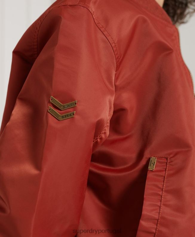 jaqueta bomber ma1 mulheres vermelho roupas Superdry 2208H3837