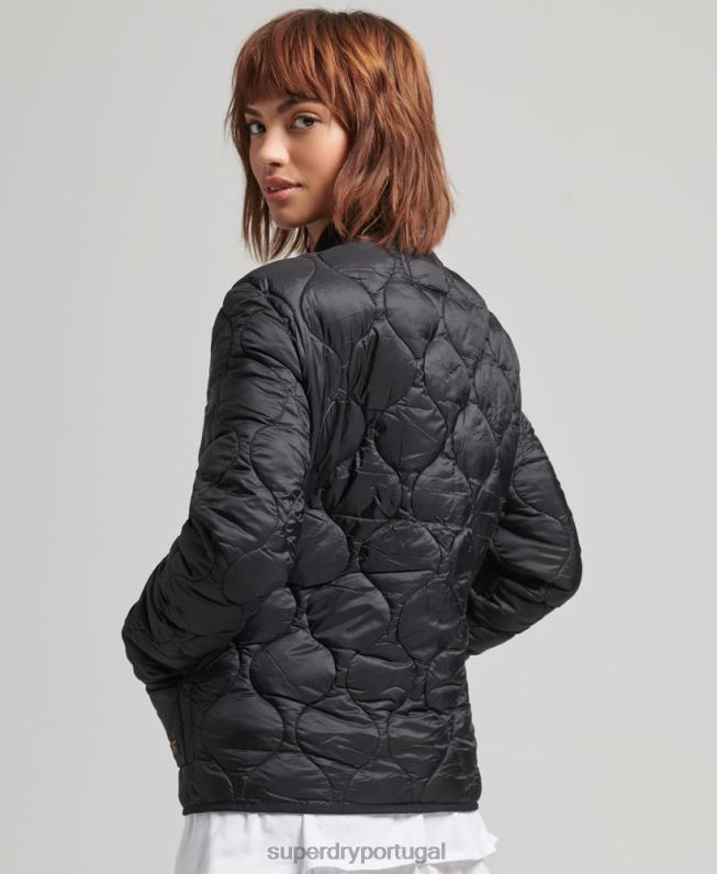 jaqueta bomber oversized mulheres cinza escuro roupas Superdry 2208H5724