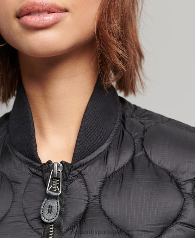 jaqueta bomber oversized mulheres cinza escuro roupas Superdry 2208H5724