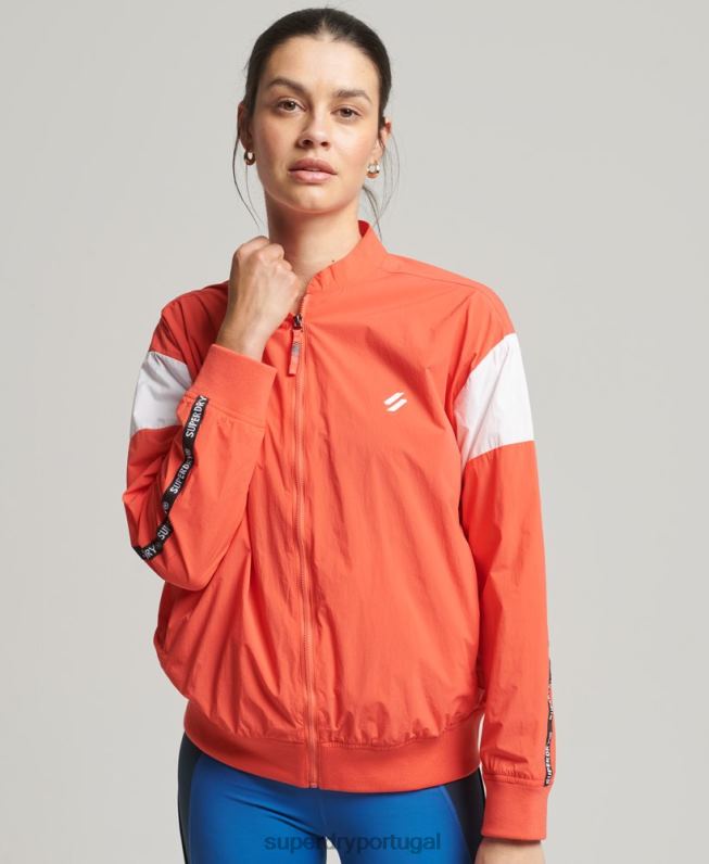 jaqueta bomber oversized train mulheres coral roupas Superdry 2208H5489
