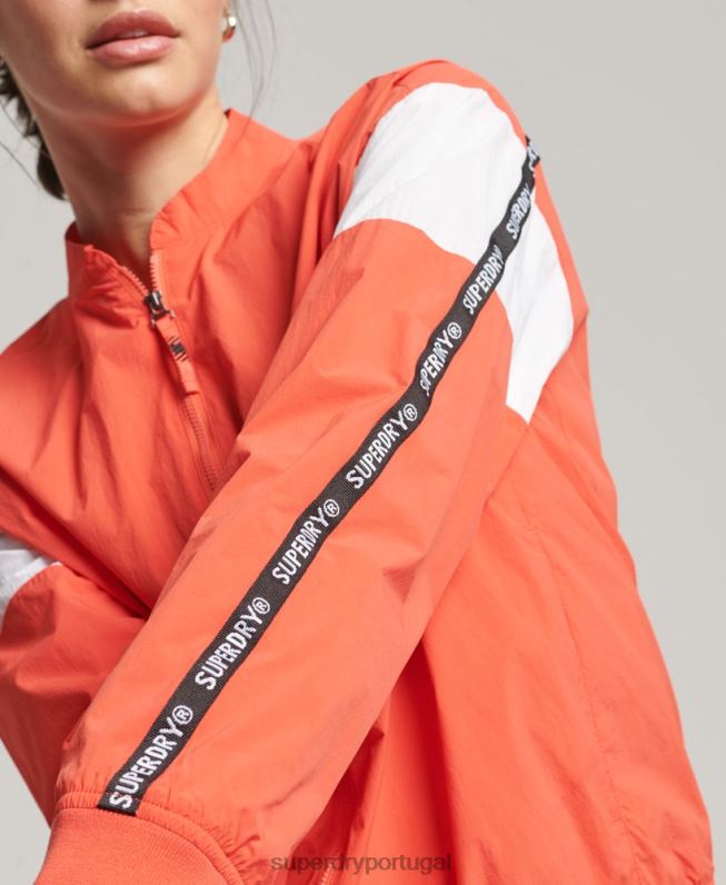 jaqueta bomber oversized train mulheres coral roupas Superdry 2208H5489