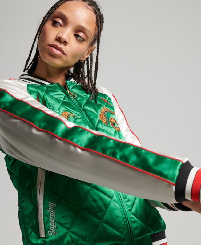 jaqueta bomber suika mulheres verde roupas Superdry 2208H3543