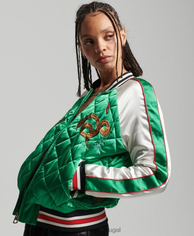 jaqueta bomber suika mulheres verde roupas Superdry 2208H3543