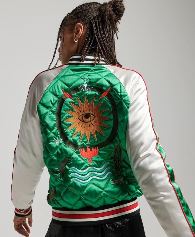 jaqueta bomber suika mulheres verde roupas Superdry 2208H3543