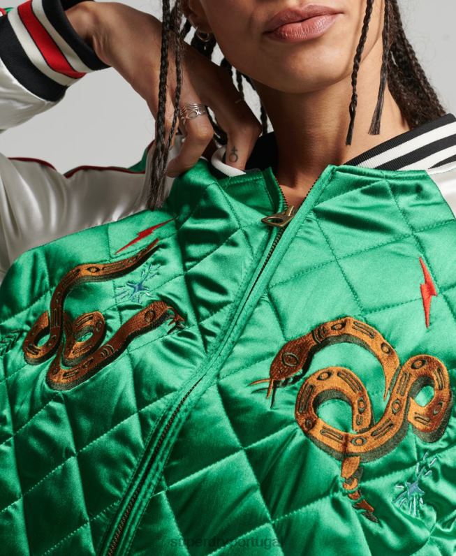 jaqueta bomber suika mulheres verde roupas Superdry 2208H3543