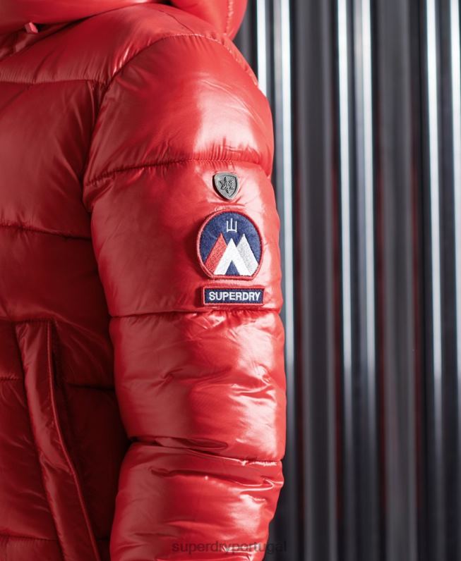 jaqueta bomber toya brilho mulheres vermelho roupas Superdry 2208H5739