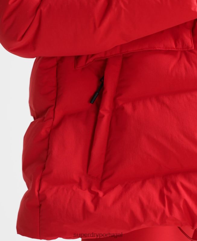 jaqueta boxy puffer trem mulheres vermelho roupas Superdry 2208H5729