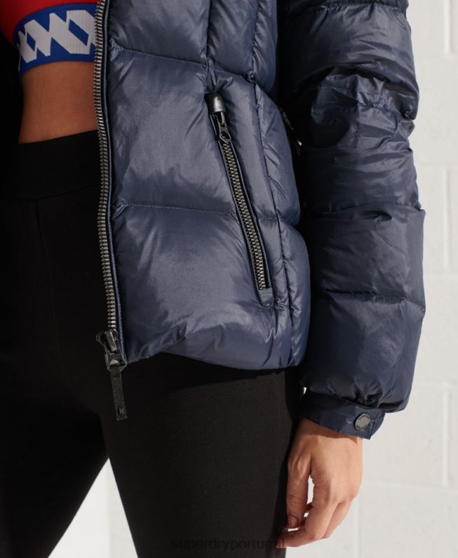 jaqueta com capuz montanha mulheres marinha roupas Superdry 2208H5598