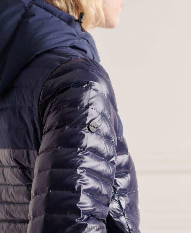 jaqueta contrastante studios mulheres marinha roupas Superdry 2208H5635