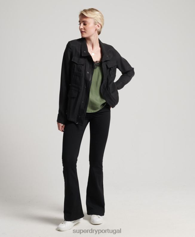 jaqueta cupro m65 mulheres preto roupas Superdry 2208H3613