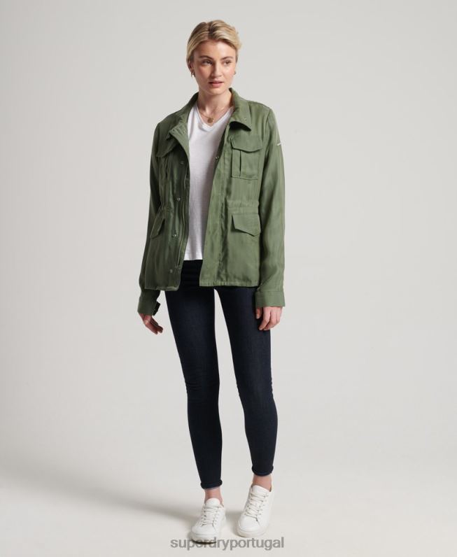 jaqueta cupro m65 mulheres verde roupas Superdry 2208H3544