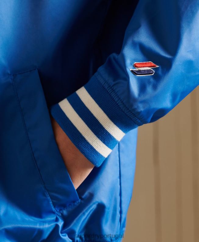 jaqueta de beisebol superdimensionada mulheres azul roupas Superdry 2208H3852