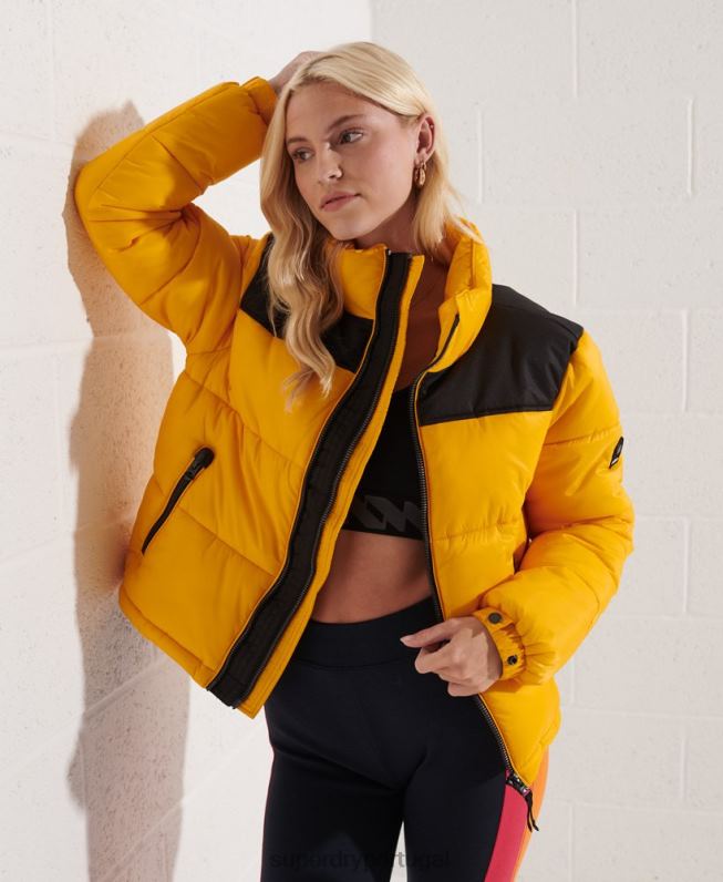 jaqueta de código mulheres amarelo roupas Superdry 2208H5477